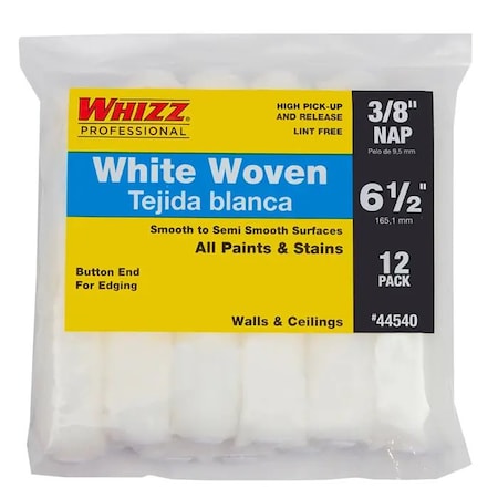 Work Tools 6-1/2" Mini Paint Roller Cover, 3/8" Nap Nap, Woven Fabric 44540